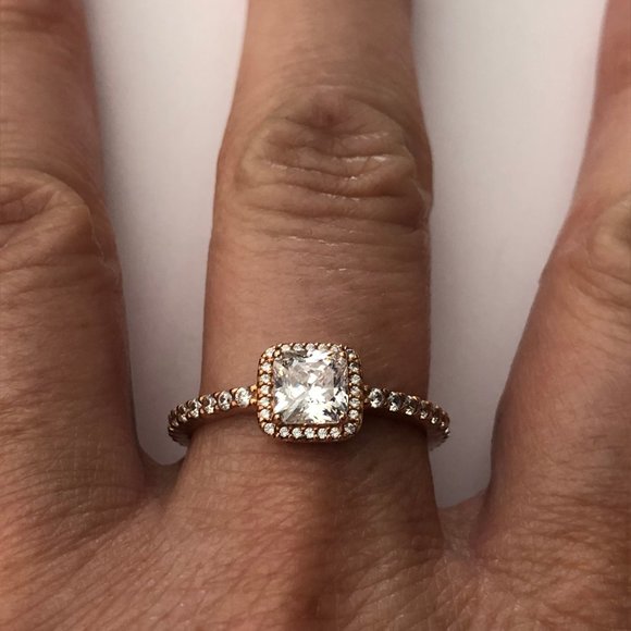 Pandora square ring rose gold clearance